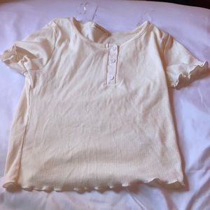 Buttoned Ribbed White Tank